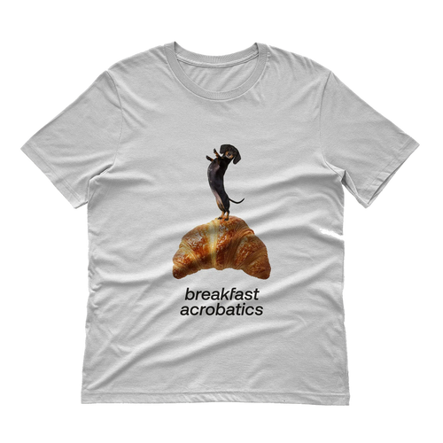 BREAKFAST ACROBATICS t-shirt, flat front view